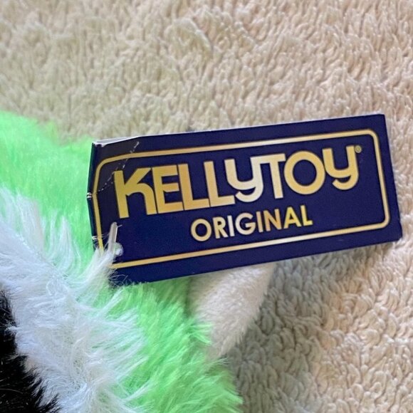 Vintage Kellytoy Green Plush Raccoon - Picture 6 of 10
